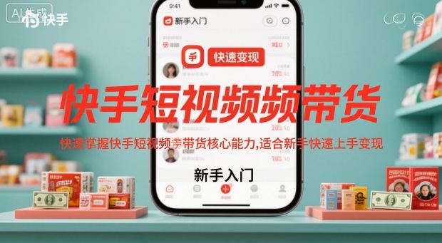快手短视频带货，快速掌握快手短视频带货核心能力，适合新手快速上手变现_菜菜笔记