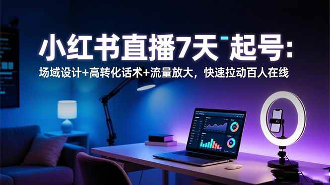 （16537期）小红书直播7天起号：场域设计+高转化话术+流量放大，快速拉动百人在线_菜菜笔记