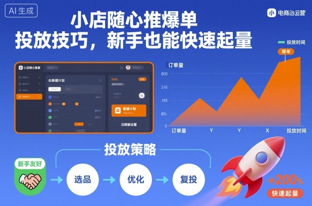 小店随心推爆单投放技巧，新手也能快速起量_菜菜笔记