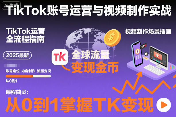 2025最新TikTok账号运营与视频制作实战全流程，从0到1掌握TK变现（含11月最新TK搬运技术）_菜菜笔记