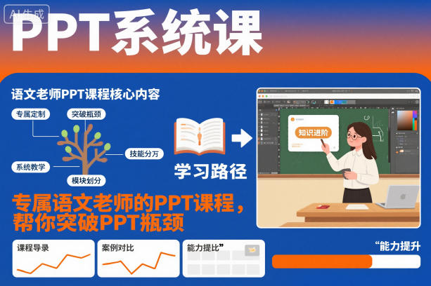 PPT系统课,专属语文老师的PPT课程,帮你突破PPT瓶颈_菜菜笔记