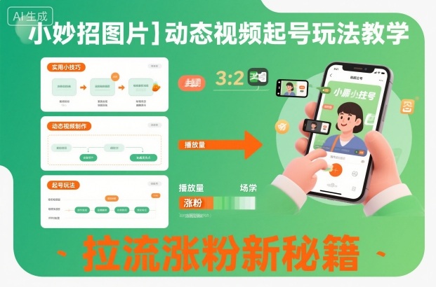 小妙招图片＋动态视频起号玩法教学，拉流涨粉新秘籍_菜菜笔记