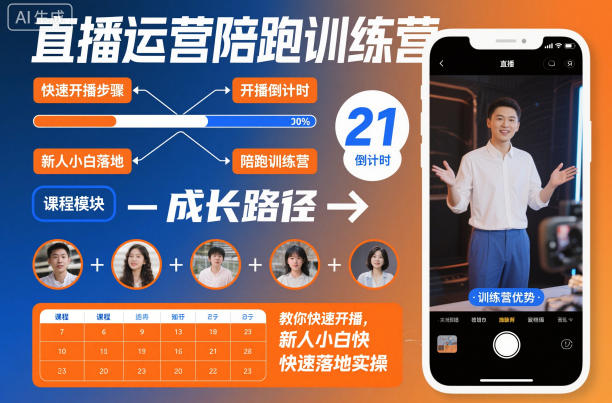 直播运营陪跑训练营，教你快速开播，新人小白快速落地实操_菜菜笔记