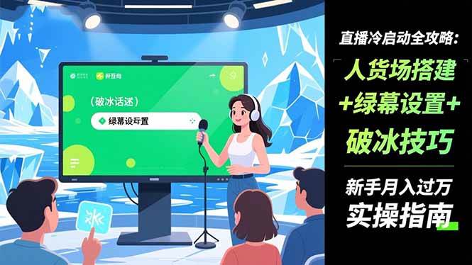 （16605期）直播冷启动全攻略:人货场搭建+绿幕设置+破冰技巧，新手月入过万实操指南_菜菜笔记