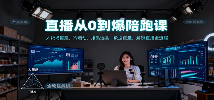 直播从0到爆陪跑课：人货场搭建，冷启动，排品选品，数据复盘，解锁直播全流程_菜菜笔记