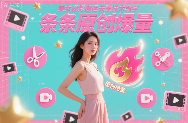 美女视频搬运去重技术教学，条条原创爆量_菜菜笔记