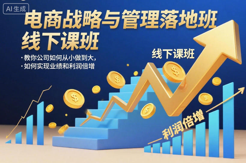 电商战略与管理落地班线下课，教你公司如何从小做到大，如何实现业绩和利润倍增【录音】_菜菜笔记