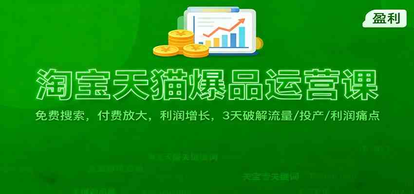 淘宝天猫爆品运营课：免费搜索，付费放大，利润增长，3 天破解流量/ 投产/利润痛点_菜菜笔记