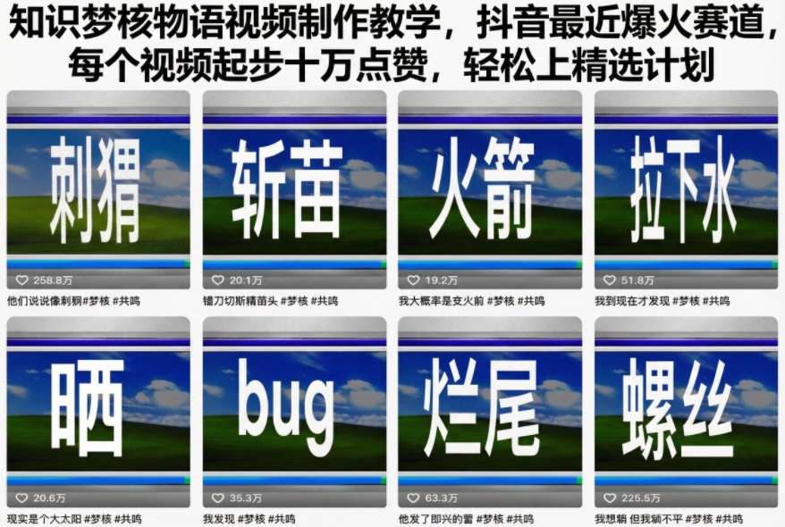 知识梦核物语视频制作教学，抖音最近爆火赛道，每个视频起步十万点赞，轻松上精选计划_菜菜笔记