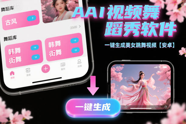 AI视频舞蹈秀软件，一键生成美女跳舞视频【安卓】_菜菜笔记