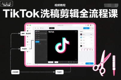 TikTok洗稿剪辑全流程课，PR洗稿剪辑全流程，TK洗稿运营课_菜菜笔记