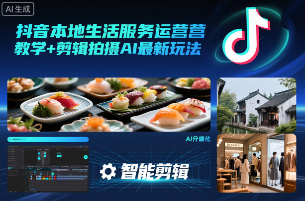 抖音本地生活服务运营教学+剪辑拍摄AI最新玩法_菜菜笔记