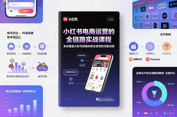 小红书电商运营的全链路实战课程,系统覆盖从账号搭建到商业变现的完整流程_菜菜笔记