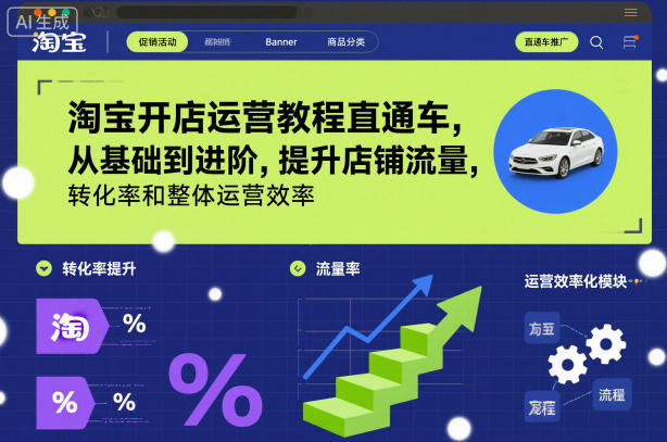 淘宝开店运营教程直通车，从基础到进阶，提升店铺流量，转化率和整体运营效率（更新11月）_菜菜笔记