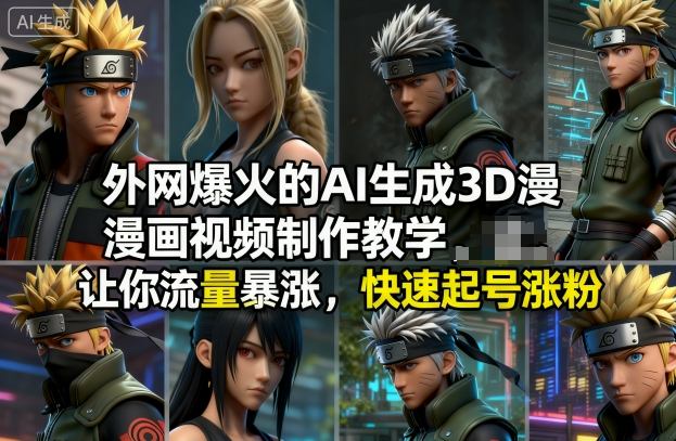 外网爆火的AI生成3D漫画视频制作教学，让你流量暴涨，快速起号涨粉！_菜菜笔记