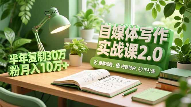 （16734期）自媒体写作实战课2.0，爆款标题、内容结构、IP打造，半年复制30万粉月入10万+_菜菜笔记