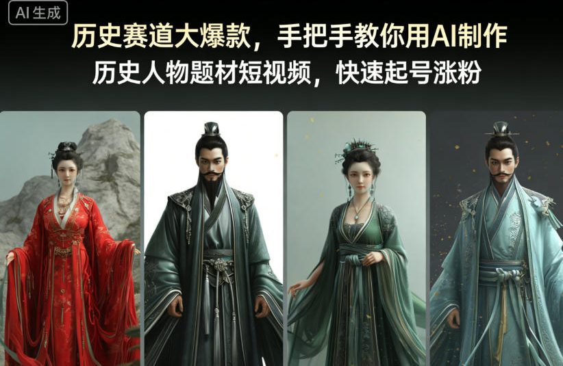 历史赛道大爆款，手把手教你用AI制作历史人物题材短视频，快速起号涨粉_菜菜笔记