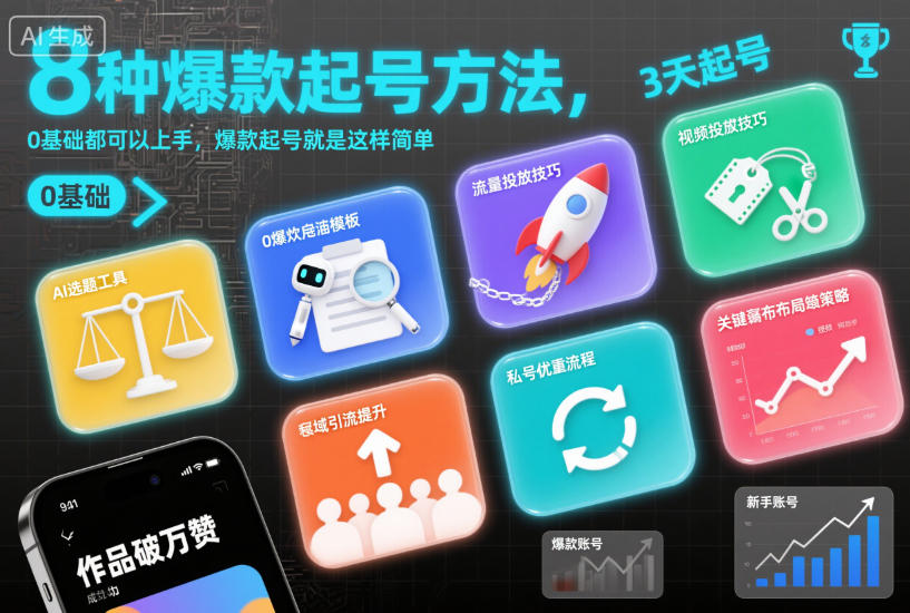 8种爆款起号方法，0基础都可以上手，爆款起号就是这样简单_菜菜笔记