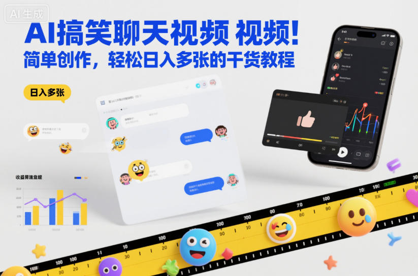 AI搞笑聊天视频，简单创作，轻松日入多张的干货教程_菜菜笔记