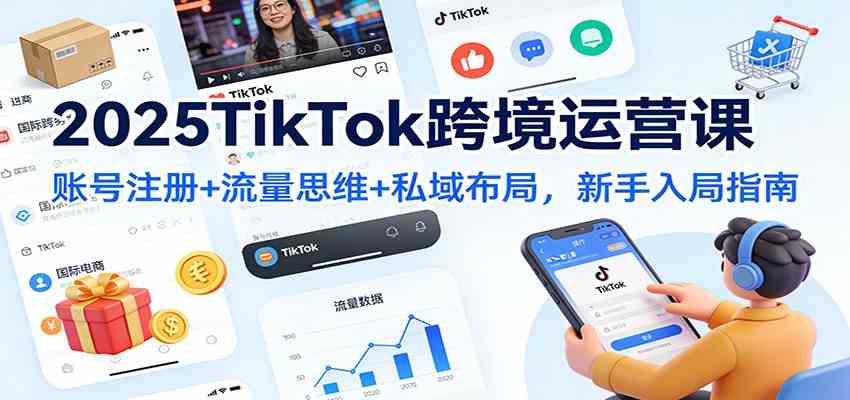 2025TikTok跨境运营课：账号注册+流量思维+私域布局，新手入局指南_菜菜笔记
