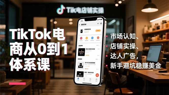 (16818期)TikTok电商从0到1体系课,市场认知、店铺实操、达人广告,新手避坑稳赚美金_菜菜笔记