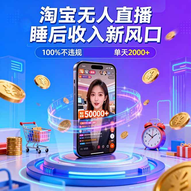 （16822期）淘宝无人直播，不违规不封号，直播100小时卖了5万，年底旺季！_菜菜笔记