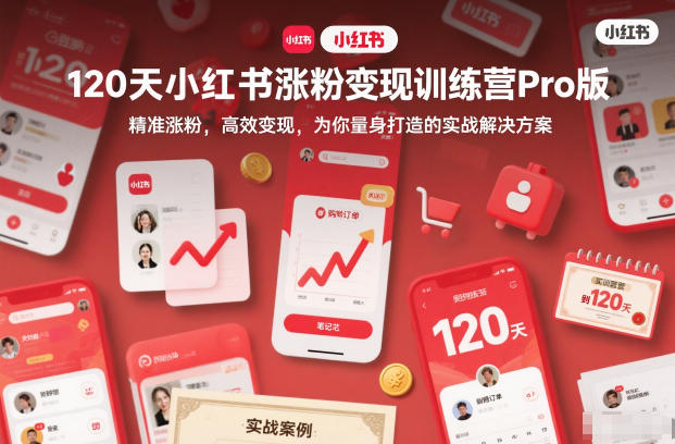 120天小红书涨粉变现训练营Pro版，精准涨粉，高效变现，为你量身打造的实战解决方案_菜菜笔记