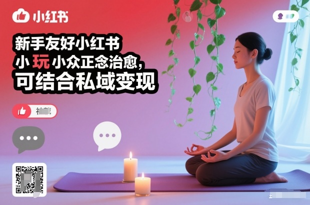 新手友好小红书小众正念治愈，玩法简单，可结合私域变现_菜菜笔记