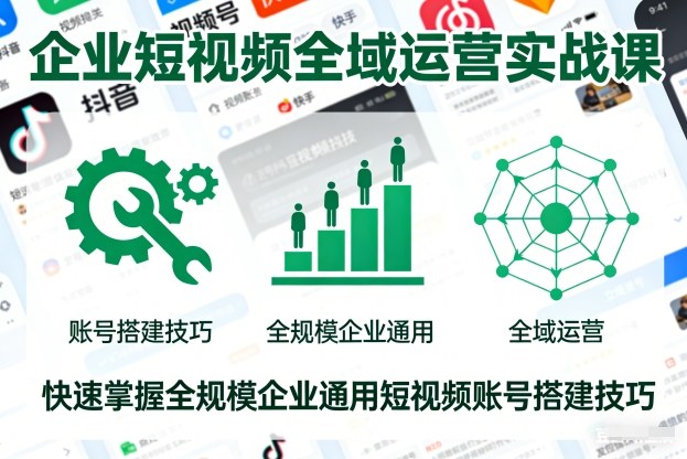 企业短视频全域运营实战课，快速掌握全规模企业通用短视频账号搭建技巧_菜菜笔记