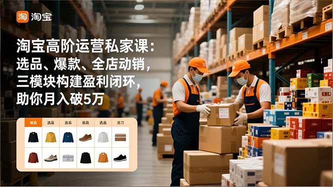 （16865期）淘宝高阶运营私家课：选品、爆款、全店动销，三模块构建盈利闭环，助你月入破5万_菜菜笔记