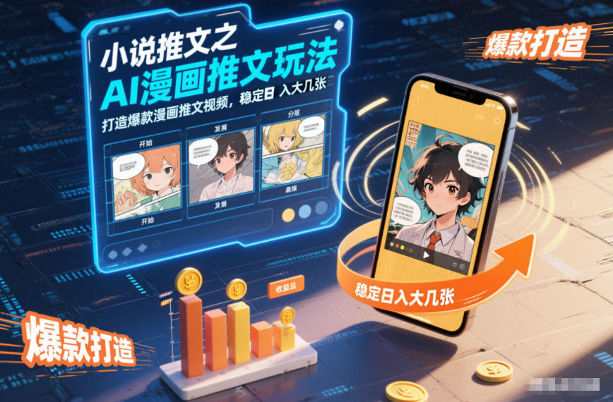 小说推文之AI漫画推文玩法，打造爆款漫画推文视频，稳定日入大几张_菜菜笔记
