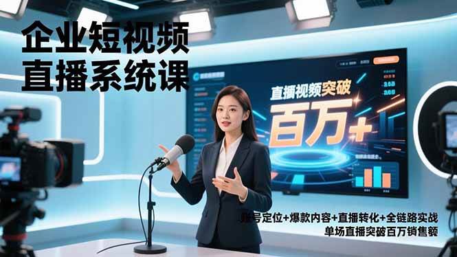 （16878期）企业短视频直播系统课，账号定位+爆款内容+直播转化+全链路实战，单场直播突破百万销售额_菜菜笔记
