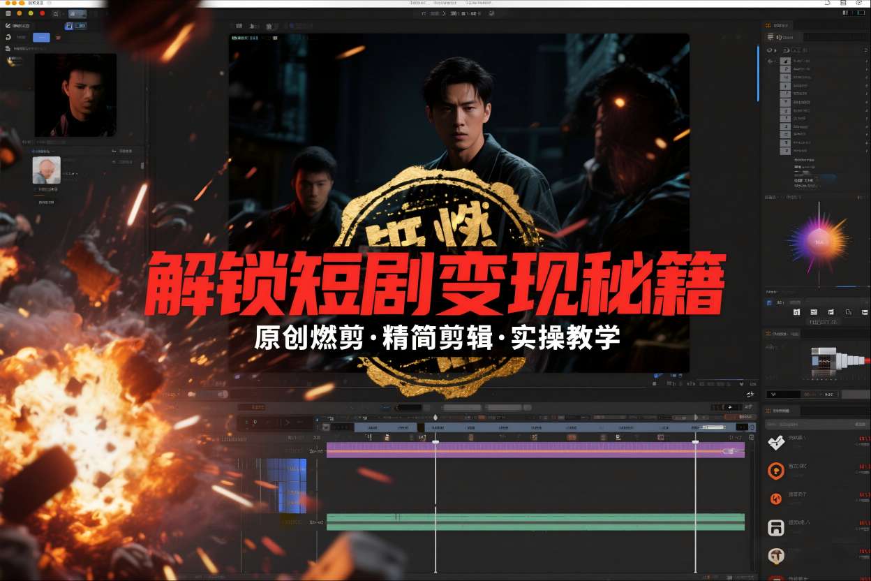 短剧拉新之原创燃剪精简剪辑实操课，解锁短剧变现秘籍_菜菜笔记