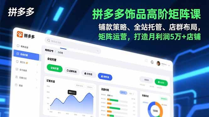 （16915期）拼多多饰品高阶矩阵课，铺款策略、全站托管、店群布局，矩阵运营，打造月利润5万+店铺_菜菜笔记