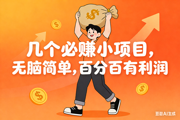 （16918期）几个必赚小项目，无脑简单，百分百有利润，副业首选，日入200+_菜菜笔记