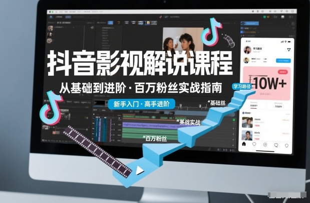 抖音百万粉丝影视解说课程，基础到进阶课，适合新手和进阶学习_菜菜笔记