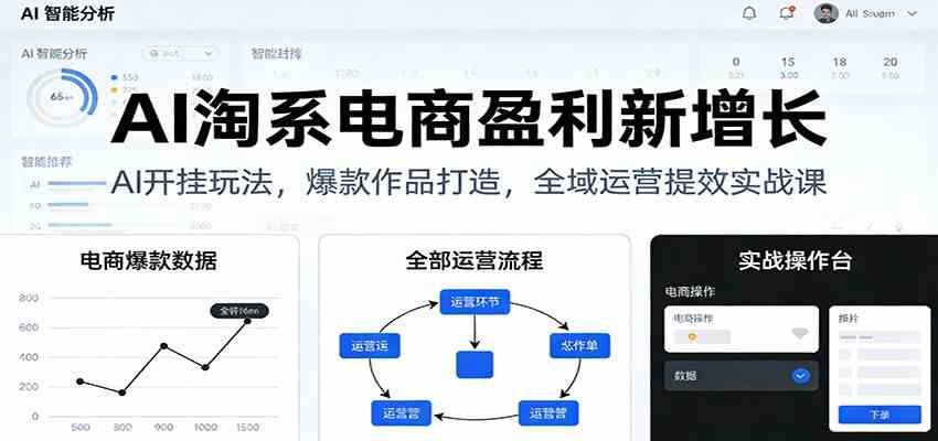 AI淘系电商盈利新增长，AI开挂玩法，爆款作品打造，全域运营提效实战课_菜菜笔记