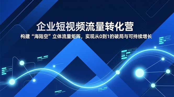 企业短视频流量转化营，构建“海陆空”立体流量矩阵，实现从0到1的破局与可持续增长_菜菜笔记