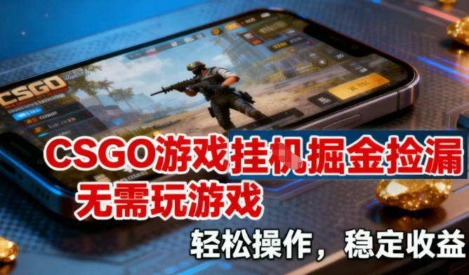 CSGO游戏挂G掘金捡漏，不需要玩游戏，操作简单，收益稳定【揭秘】_菜菜笔记