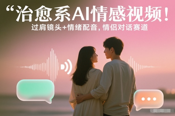 治愈系AI情感视频！过肩镜头+情绪配音，情侣对话赛道_菜菜笔记