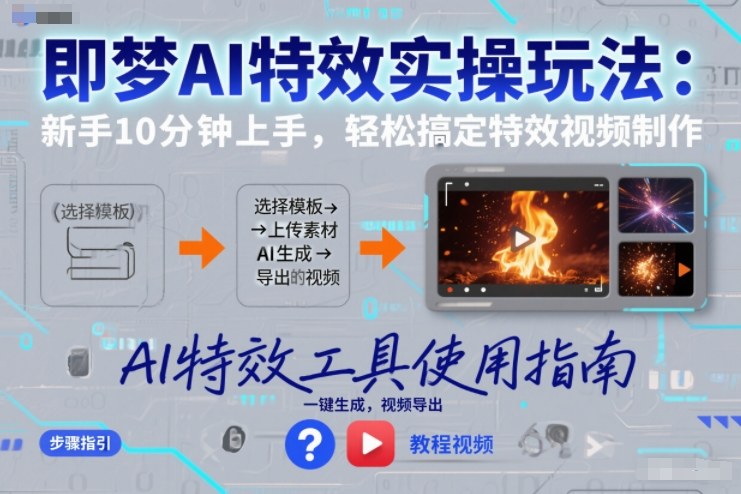 即梦AI特效实操玩法：新手10分钟上手，轻松搞定特效视频制作_菜菜笔记