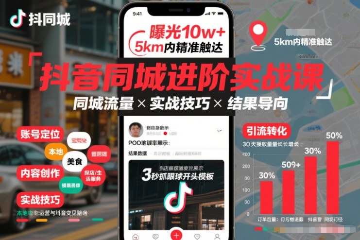 抖音同城进阶实战课，助你同城流量拿到结果_菜菜笔记