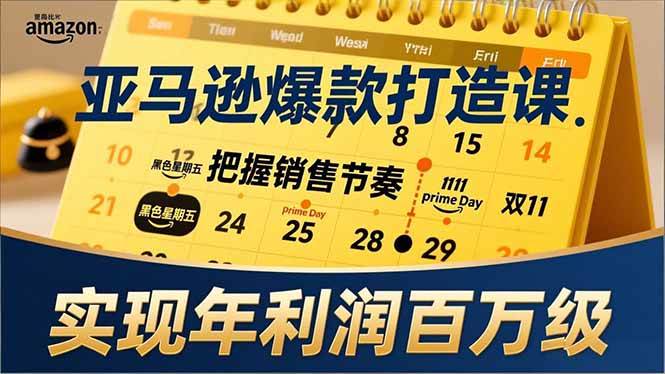（17021期）亚马逊爆款打造课，大促节点、全年规划、淡旺季打法，把握销售节奏，实现年利润百万级_菜菜笔记