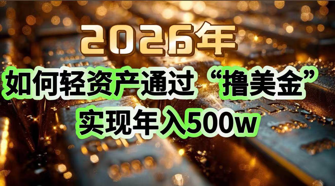 （17033期）2026年如何轻资产通过“撸美金”实现年入500w_菜菜笔记