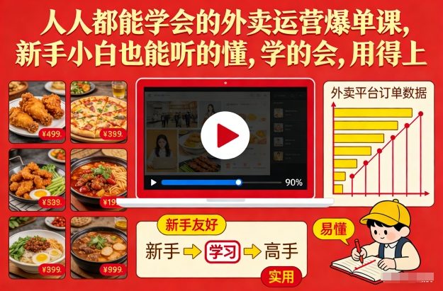 人人都能学会的外卖运营爆单课，新手小白也能听的懂，学的会，用得上_菜菜笔记