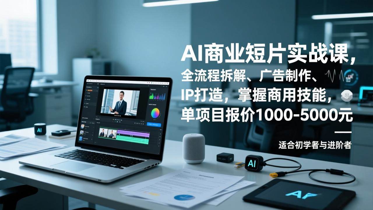 （17050期）AI商业短片实战课，全流程拆解、广告制作、IP打造，掌握商用技能，单项目报价1000-5000元_菜菜笔记