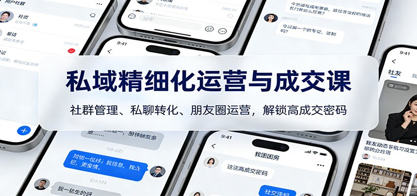 私域精细化运营与成交课：社群管理、私聊转化、朋友圈运营，解锁高成交密码_菜菜笔记