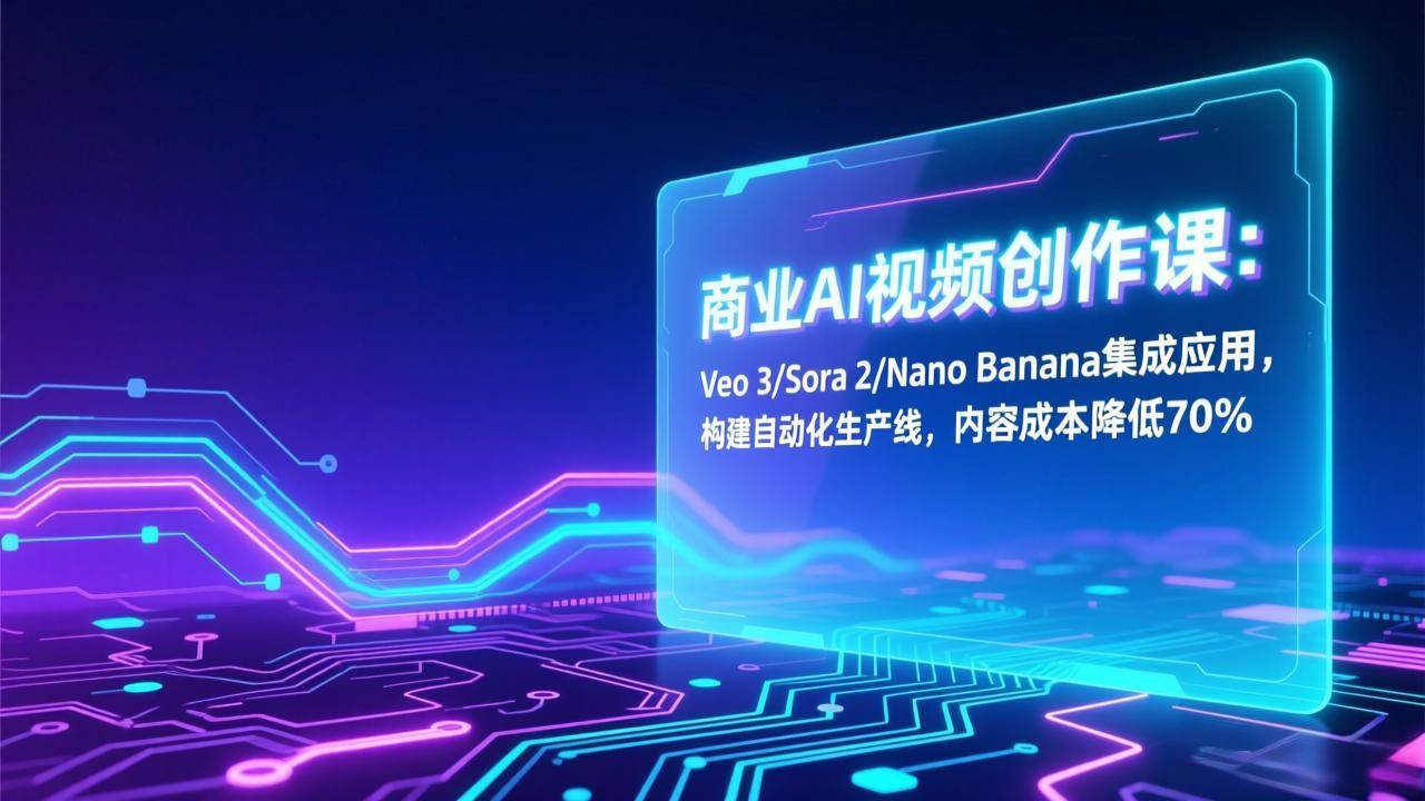 （17070期）商业AI视频创作课：Veo 3/Sora 2/Nano Banana集成应用，构建自动化生产线，内容成本降低70%_菜菜笔记