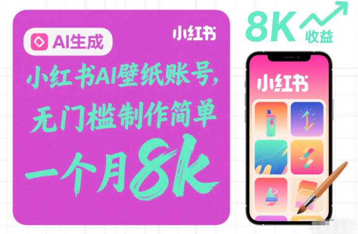 小红书AI壁纸账号，无门槛制作简单，一个月8k+_菜菜笔记
