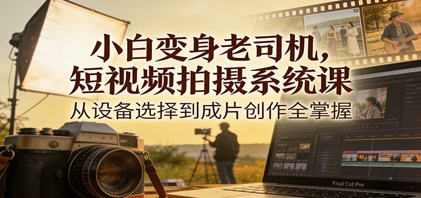 小白变身老司机，短视频拍摄系统课，从设备选择到成片创作全掌握_菜菜笔记